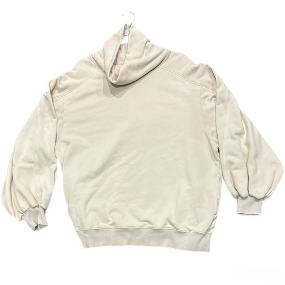 NAP Loungewear Cream Boxy Turtleneck Sweatshirt | Size Small | Like New - Picture 2 of 5